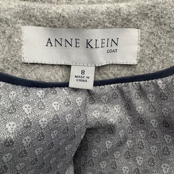Anne Klein Sophisticated Gray Wool-Blend Button-Up Winter Coat Womens Size 8 - Picture 6 of 14